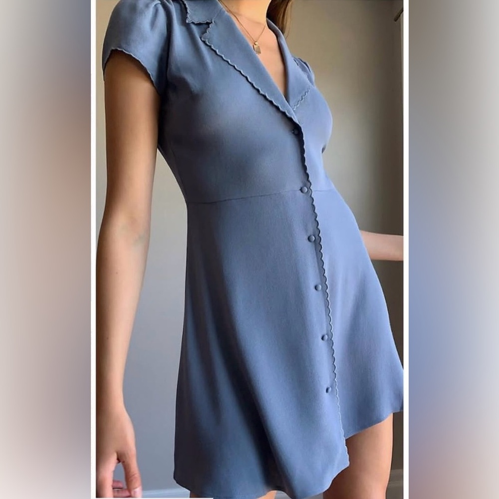 Aritzia Blue Button-Up Dress